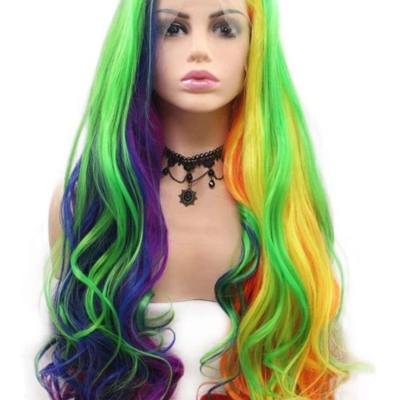 26” Multi-Colored Rainbow Lace Front Wigs main image 6
